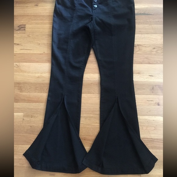 Like new INC black stretch flare split hem pants - Picture 9 of 13